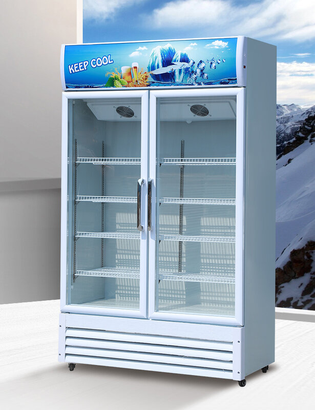LED light drink beverage chiller upright cold drink refrigerator for the supermarket