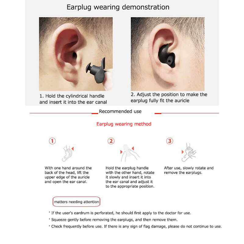 Tampões de ouvido tapones oido ruido bouchon oreille sleep plug som à prova d 'água plugue fone de ouvido para dormir redução de ruído