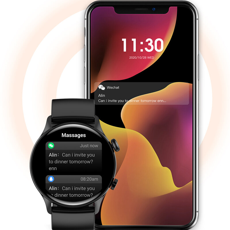 Rollstimi – montre connectée NFC pour hommes, écran AMOLED, déverrouillage par mot de passe, appel Bluetooth, affichage permanent de l'heure, musique locale, nouvelle collection