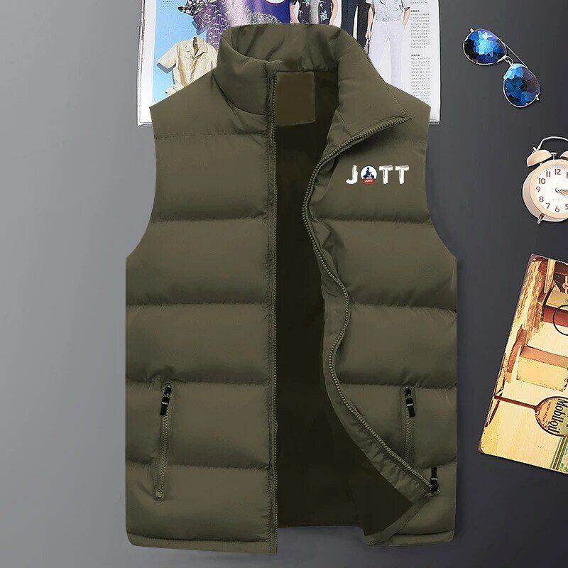 남성용 따뜻한 방풍 민소매 패딩 조끼, 가을 및 겨울 스포츠웨어 코트, 브랜드 의류 조끼, 신상 재킷