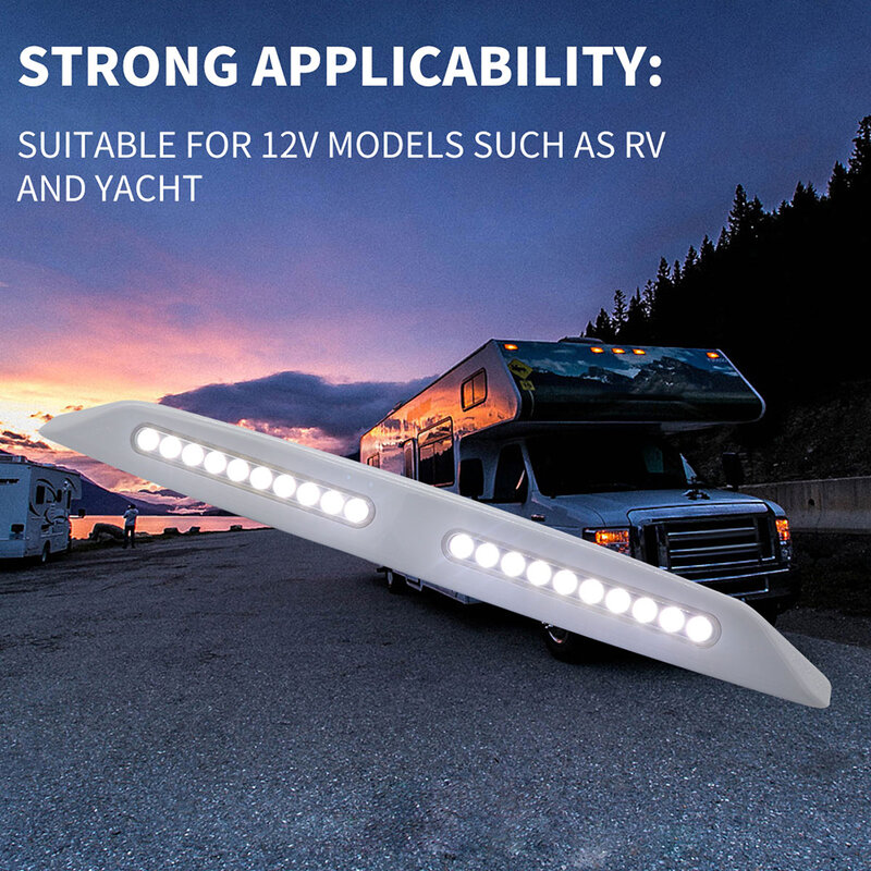 Luz LED para toldo de caravana, lámpara para exteriores, sin radiación, resistente a altas y bajas temperaturas, 12V, 20 LED