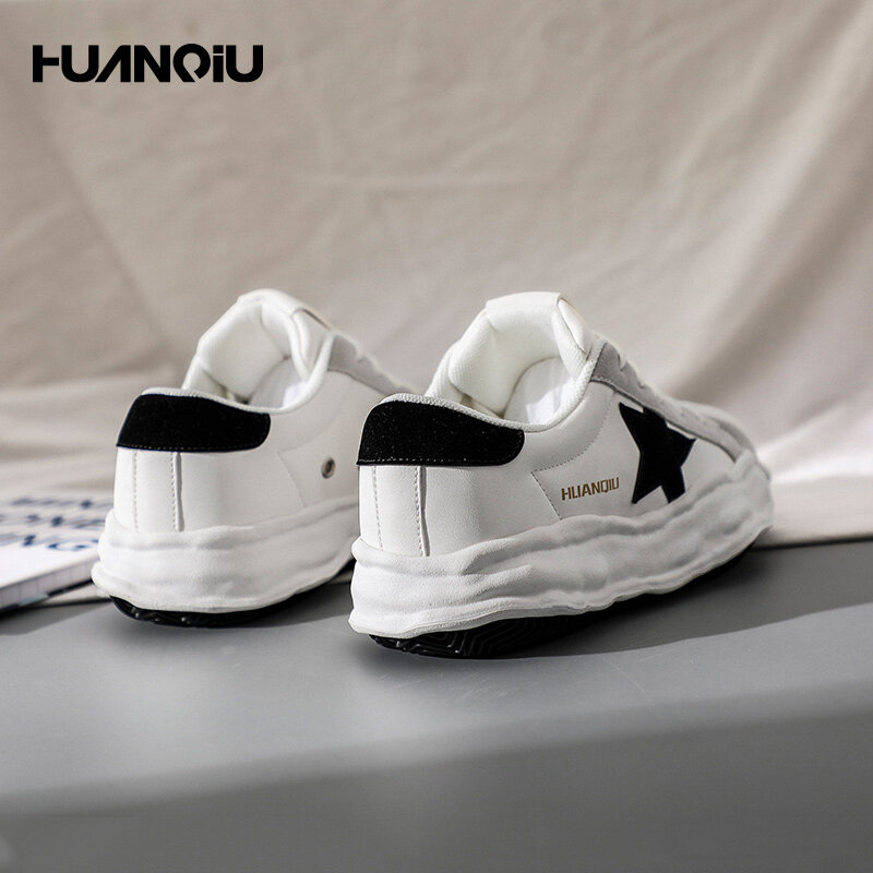 HUANQIU-zapatillas de deporte con cabeza de concha para mujer, zapatos informales cómodos, versátiles, para correr, color blanco, 2022