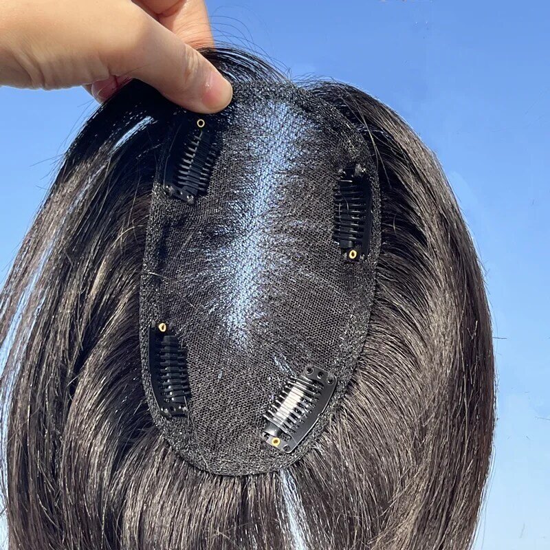 Halo Lady Beauty-extensiones de cabello humano con encaje transparente suizo, postizo de pelo brasileño liso, hecho a mano, color blanco