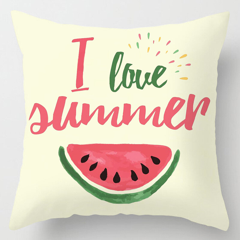 Taie d'oreiller fruits frais d'été pour chambre d'enfants, taie d'oreiller mignonne Orange pastèque, décoration de maison, canapé, voiture, taille de coussin 45x45CM