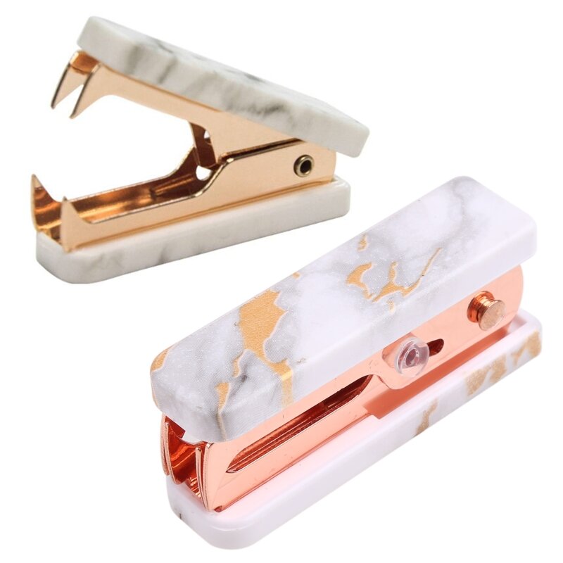 Marble Pattern Staple Remover Nordic Mini Jaw Extractor Nail Puller Stationery