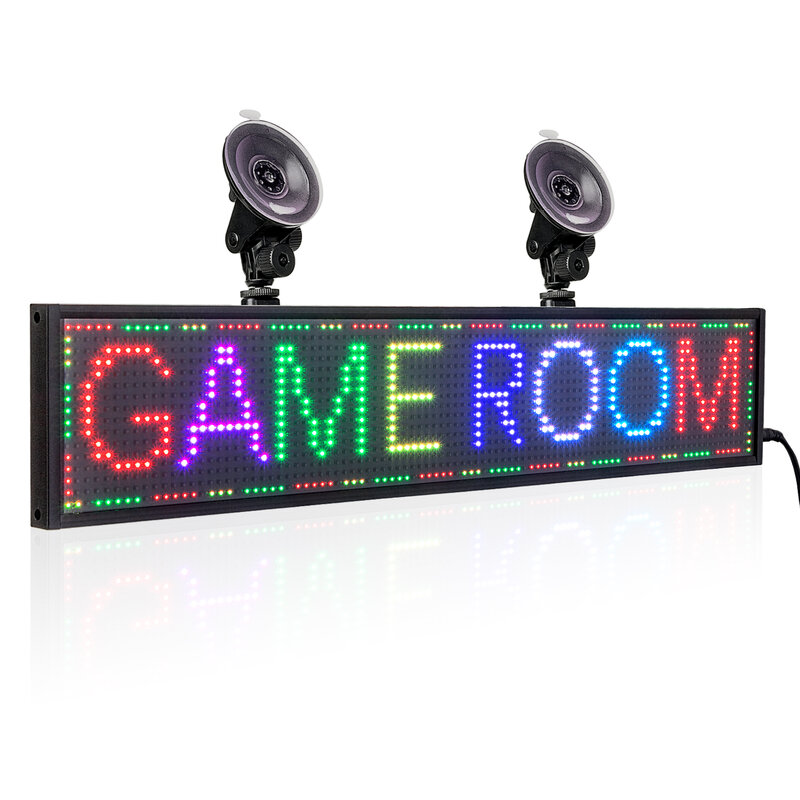50CM Car Led Open Sign P5MM WiFi RGB Full Color Programmable Message Scrolling LED Board Light Display for Car Multi-language