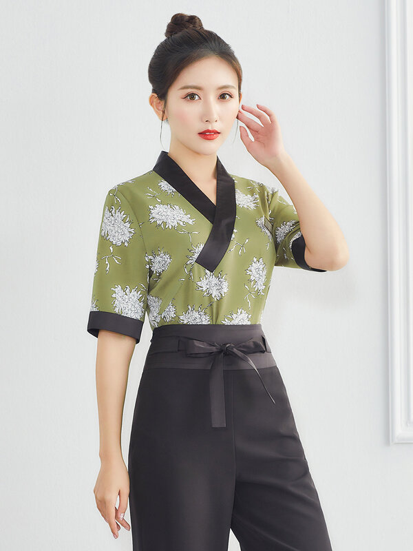 Salon odzież robocza kobieta 2023 wiosna/lato moda technik chiński uroda SPA jednolite Hotel recepcjonistka odzież robocza