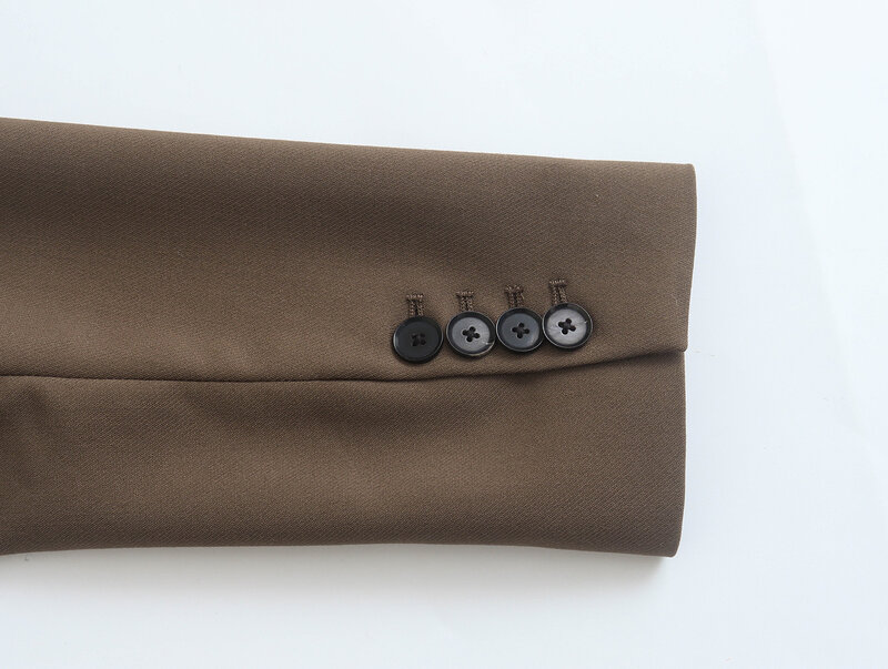PB & ZA-chaqueta informal de manga larga para mujer, abrigo con cuello con muescas, Color marrón, 2022