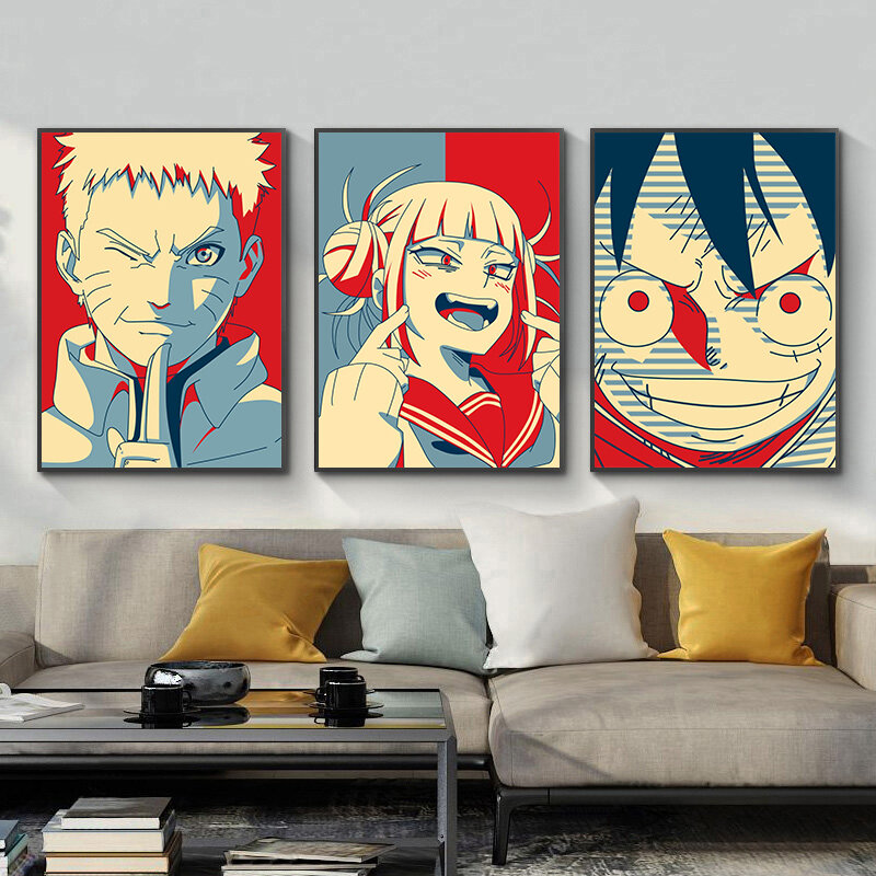 Póster de Naruto Retro japonés, Sasuke, Itachi, arte de pared Vintage, pintura en lienzo, decoración nórdica, imágenes, decoración para sala de estar