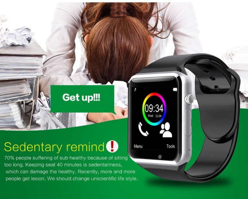 A1 inteligentny zegarek zegarek Bluetooth Sport krokomierz z kartą SIM Passometer aparat Smartwatch dla androida часы мужские