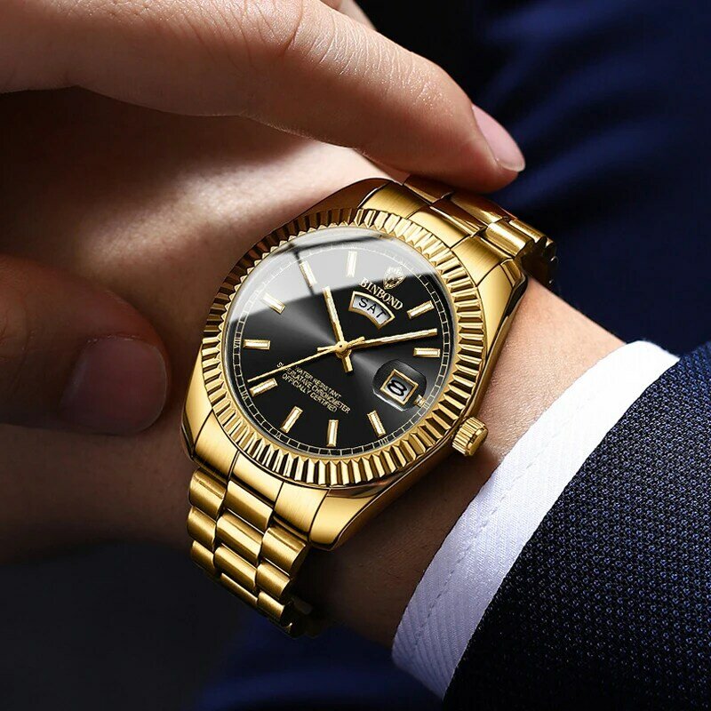 Męskie zegarki topowej marki luksusowy sportowy zegarek męskie zegarki kwarcowe ze stali wojskowej złote modne zegarki męskie