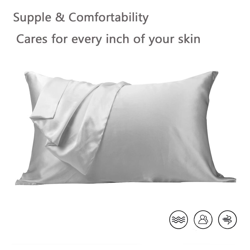 100% pure silk pillowcase real mulberry silk pillow case silk pillowcase natural silk pillowcase Invisible zipper free shipping