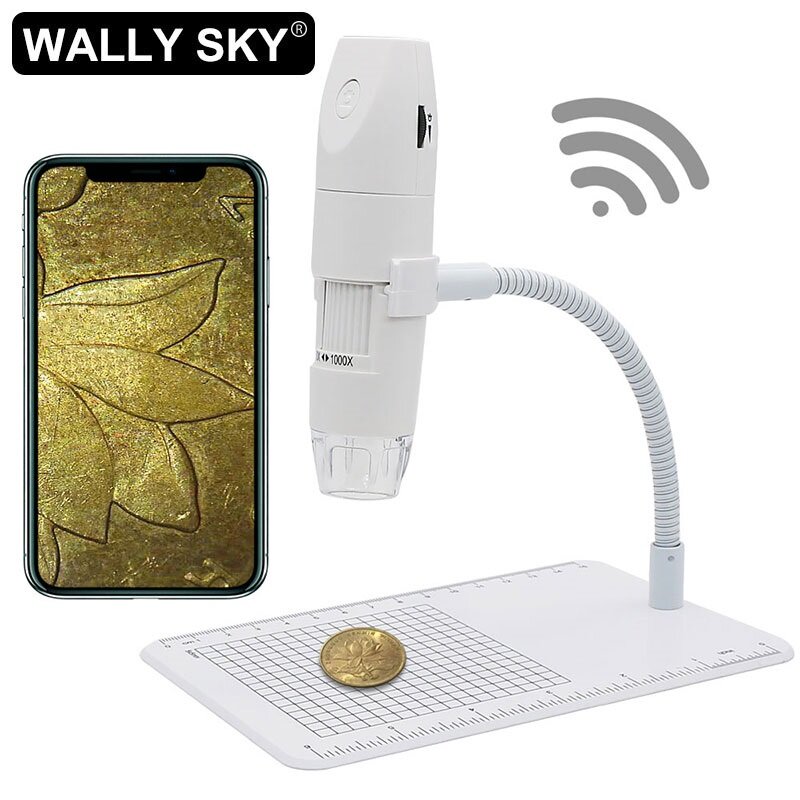 1000X LED Wifi Digital Microscope Handheld Mobile Phone Electronic Microscope with Flexible Stand Wifi Inspection Camera