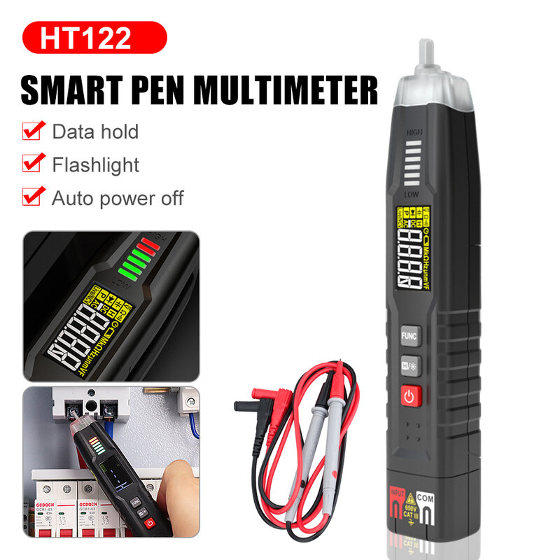 Pen Type Digitale Multimeter Dc Ac Voltage Tester Ncv Weerstand Capaciteit Diode Live Lijn Tester Tool Zelfinstellend Multimeter