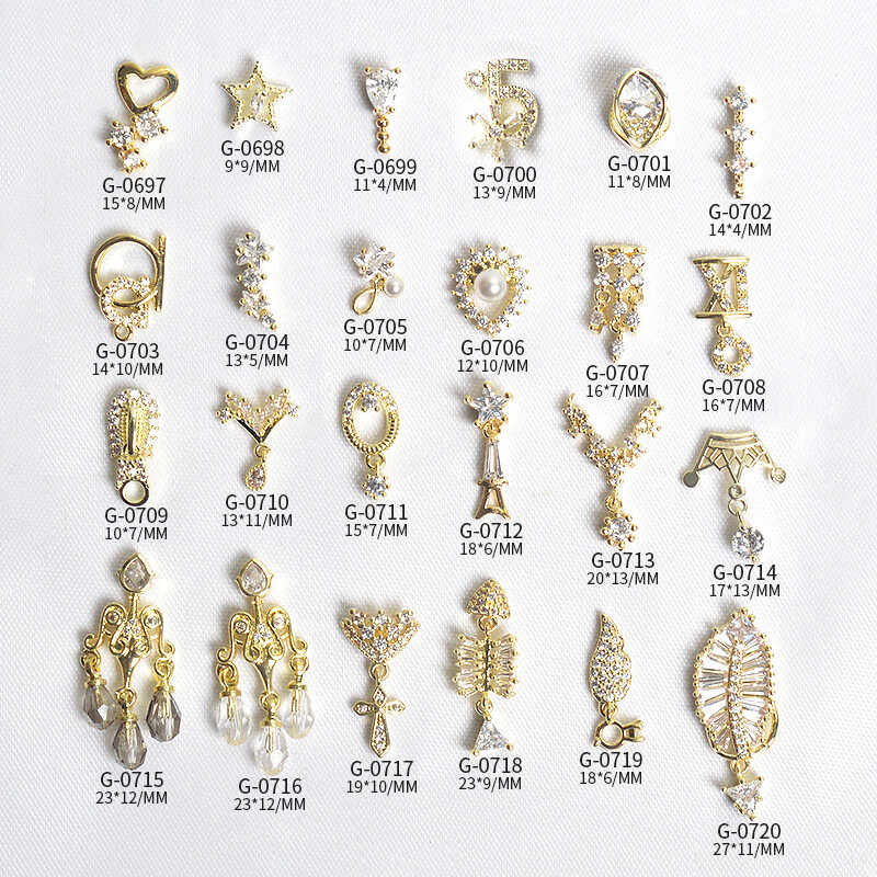 Gioielli giapponesi di arte del chiodo gioielli di zircone di arte del chiodo decorazione del diamante foglia coniglio pendente selvaggio Nail Art diamante decorazione 3 pezzi