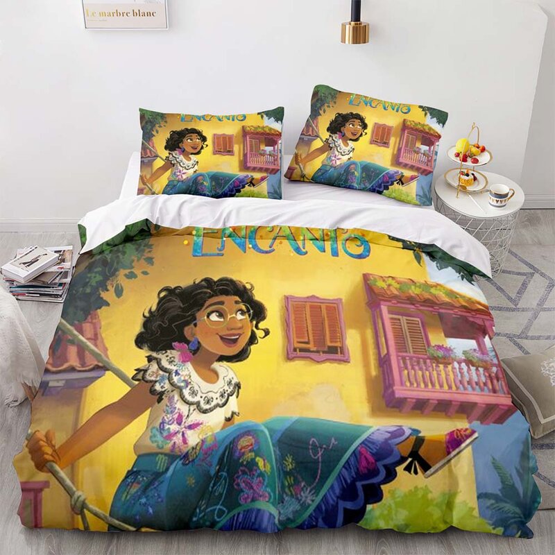 ディズニーの絵が描かれた寝具セット,素敵な漫画の置物,女の子用のベッドシーツ,すべてのサイズ,家庭用テキスタイル
