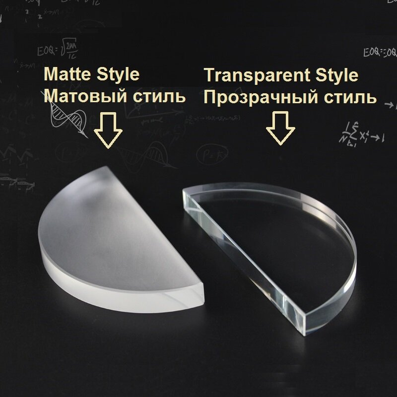 Prisma matte transparente óptico físico que ensina o trapézio experimental do equipamento/semicircular/conjunto triangular da lente