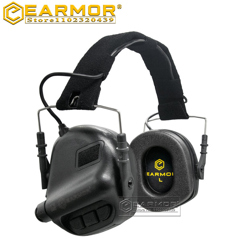 EARMOR-야외 군사 사격 전술 헤드폰, M31 MOD3 전자 청력 보호 소음 차단 귀마개