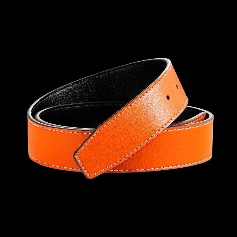 New Luxury Brand Belts For Men High Quality Pin Buckle Male Strap Genuine Leather Waistband Ceinture Men's No Buckle 3.3cm Belt