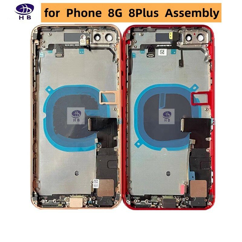 Dla iPhone 8G 8 Plus tylna pokrywa baterii, środkowa obudowa, taca karty SIM, instalacja kabla miękkiego etui, dla obudowy iPhone8 8 P + CE