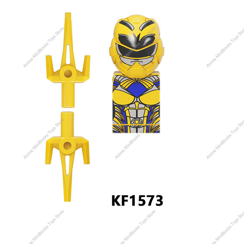Bloques de construcción de personajes de Power Rangers para niños, juguete de ladrillos para armar guerrero rojo y blanco, minifiguras de acción de Anime Morphin, modelo KF6144