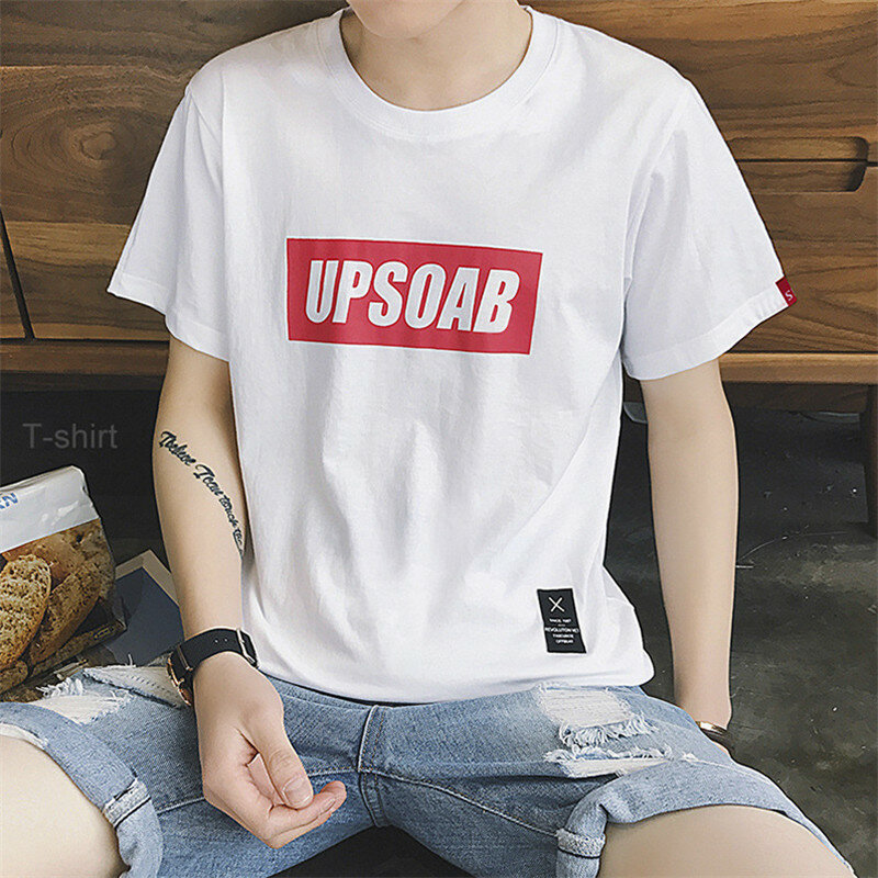 Мужская футболка с коротким рукавом 6408, Новинка лета 2018, мужская летняя хлопковая Студенческая рубашка с коротким рукавом, мужская одежда