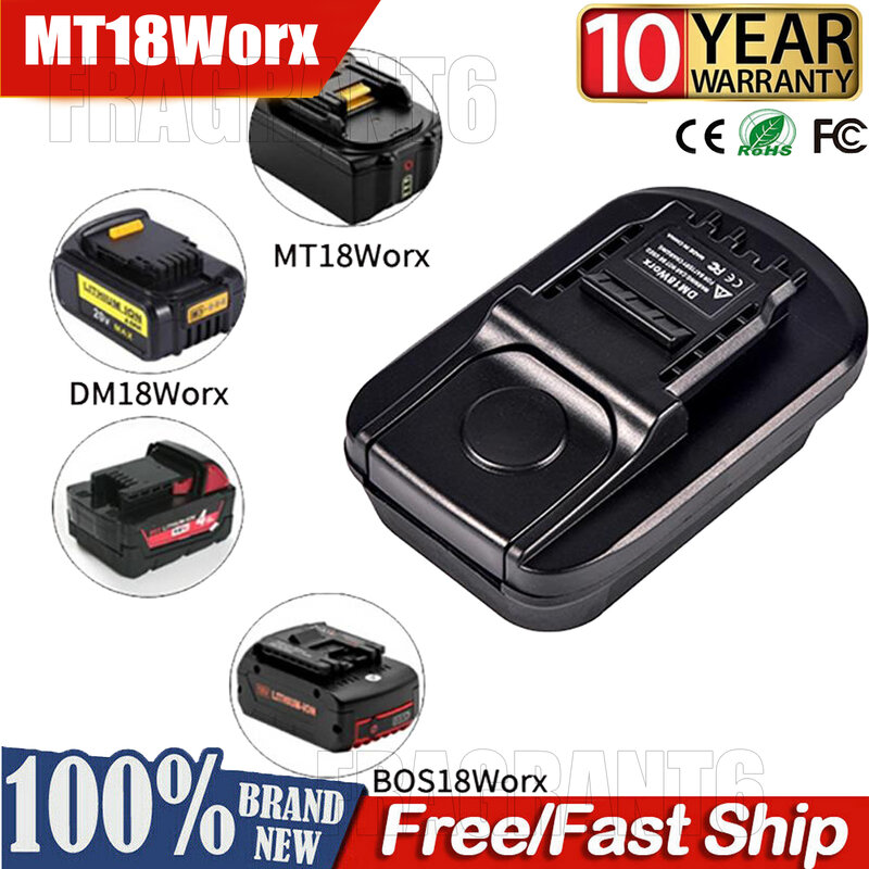 Mt18worx adaptador para makita para bosch para dewalt para milwaukee 18v li-ion bateria converter para worx 4pin bateria ferramentas uso