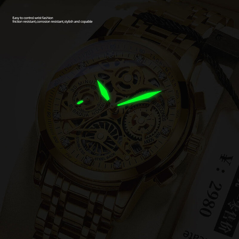 2022 남자 시계 자동 날짜 방수 스포츠 시계 스테인레스 스틸 시계 럭셔리 탑 브랜드 시계 플라이휠 회전 쿼츠 시계
