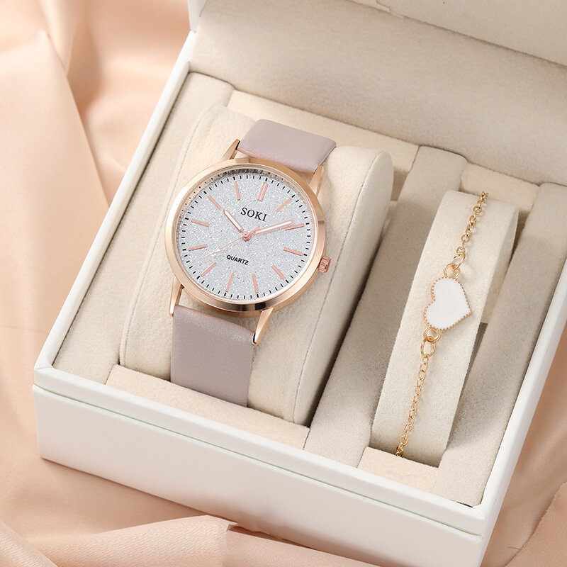 Часы наручные женские, Модные Простые повседневные аналоговые, с браслетом, подарок (без коробки)
