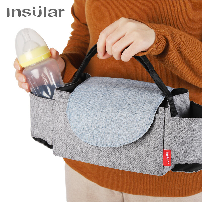 Bolsa para carrinho de bebê, applicmultifuncional para armazenamento de garrafas, copo de água, design leve, applic, alta capacidade