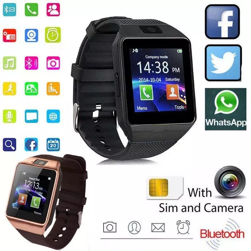 Digital Touchscreen Smart Uhr DZ09 Q18 Armband Kamera Bluetooth Armbanduhr Sim-karte Smartwatch Ios Android Handys Unterstützung