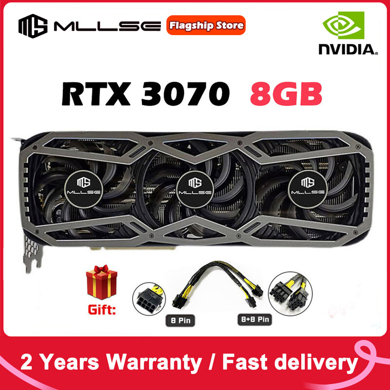 MLLSE بطاقة جرافيكس RTX 3070 8 جيجا بايت ألعاب NVIDIA GPU GDDR6 256bit HDMI * 1 DP * 3 PCI Express 4.0x16 rtx 3070 8 جيجا بايت بطاقة فيديو