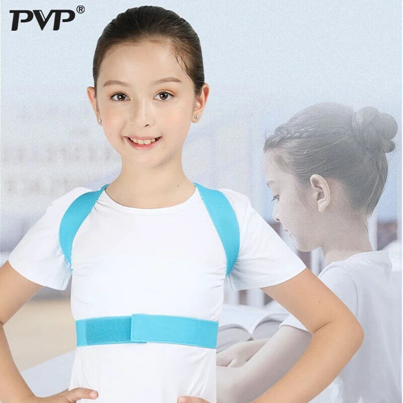 Pvp crianças postura corrector volta postura trainer clavícula coluna ombro cinto de correção ajustável comprimento voltar suporte novo
