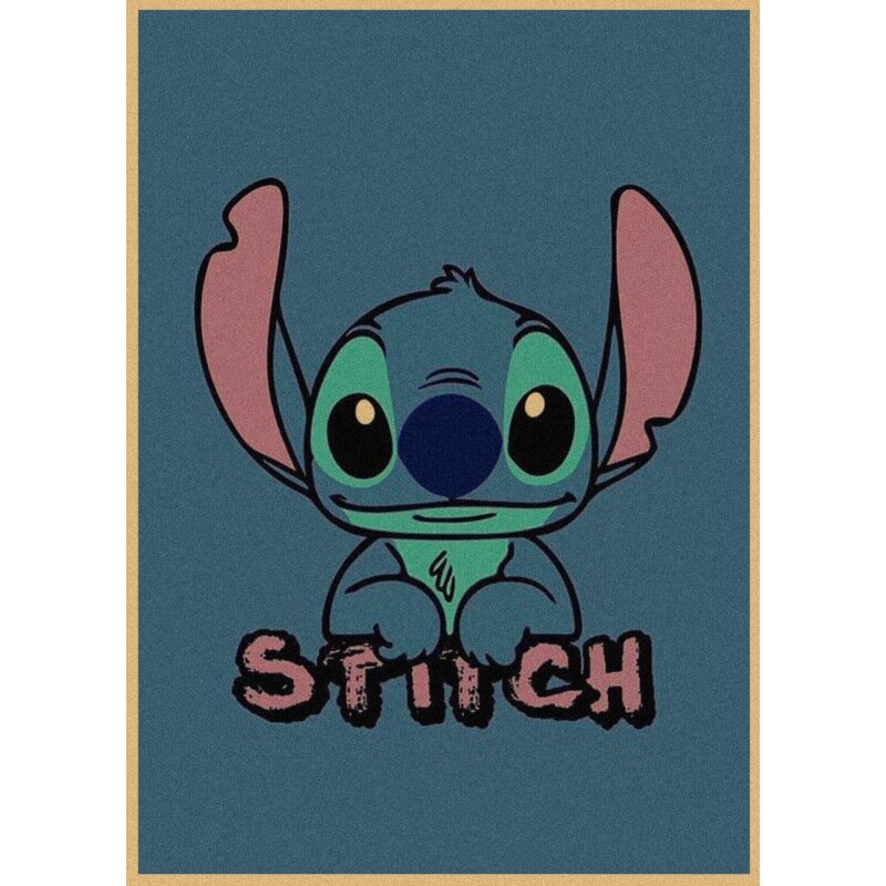 Disney-Póster Vintage de Lilo & Stitch, pintura decorativa para pared, decoración de habitación, póster de Anime