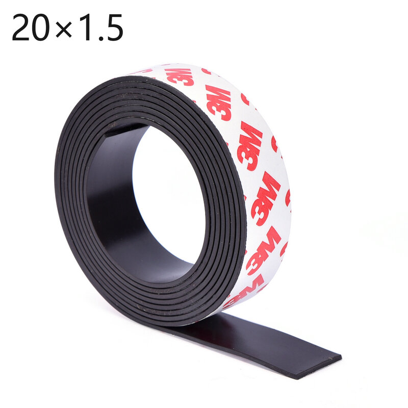 Tira magnética de goma suave autoadhesiva, cinta magnética de 1 a 10 metros, 6x1, 10x1,5, 12x2, 15x2, 20x1,5mm, ancho de 10mm, 15mm y 30mm