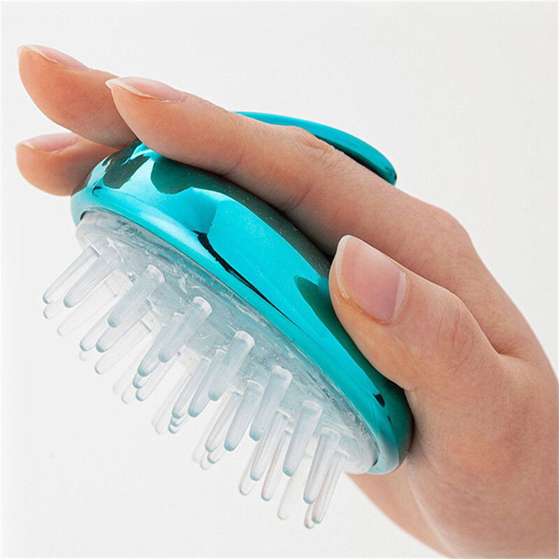 Cepillo de silicona para masaje del cuero cabelludo, cepillo de ducha para el cuidado del cabello, accesorios de baño para Spa