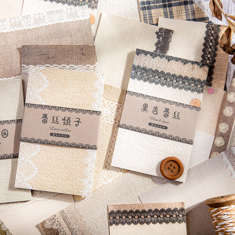30 pçs série do laço material deco para papelaria scrapbooking cartões journaling criativo diy materiais de estética papel