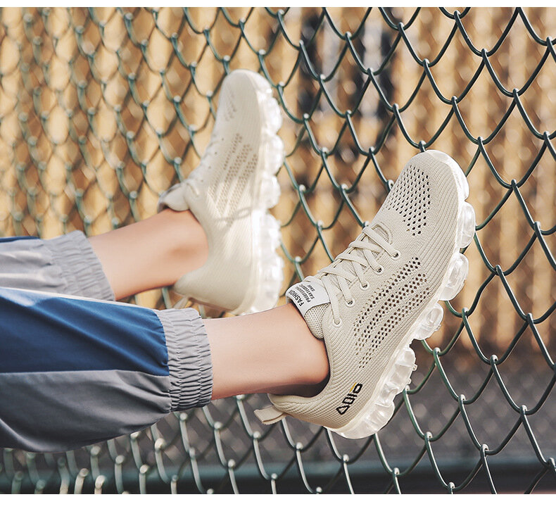 Zapatos transpirables de malla para hombre y mujer, zapatillas deportivas informales de diseñador, mocasines blancos, para correr, verano, 2022