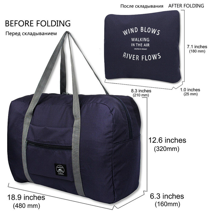 2022 nova náilon dobrável sacos de viagem unisex grande capacidade saco de bagagem bolsas à prova dwaterproof água dos homens sacos de viagem