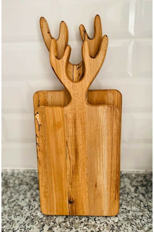 Tagliere in legno di faggio a 2 Set con motivi di cervo-decorazione elegante-prodotti da cucina di alta qualità