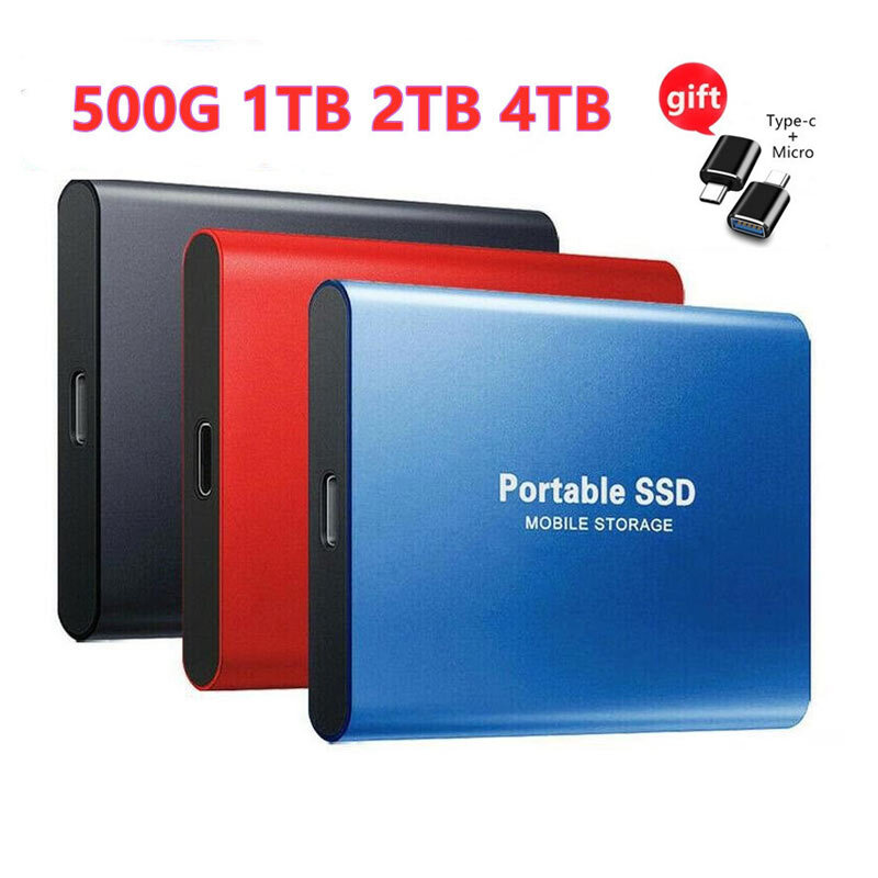 Asli 500GB Hard Drive Eksternal SSD Mobile Solid State Drive untuk PC Laptop USB 3.1 1TB 2TB Penyimpanan Mobile Hard Drive Portabel