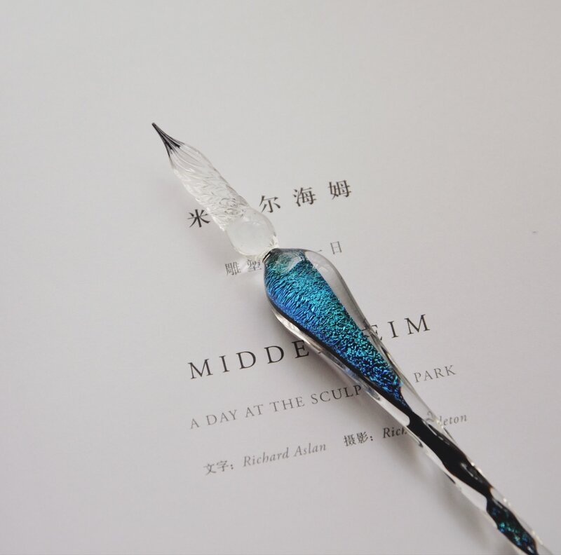 Pluma de inmersión de vidrio hecha a mano, cielo estrellado creativo, fuente de caligrafía plumas para firma, regalos bonitos, tinta de relleno