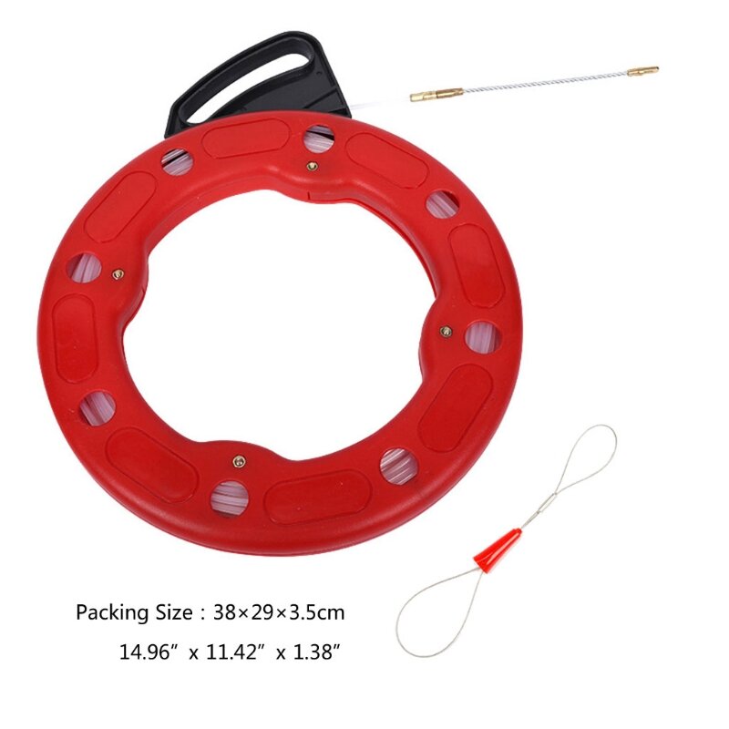 82/98 Foot Fish Tape Steel Wire Fiberglass Flexible Electrician Threading 3/4mm M4YD