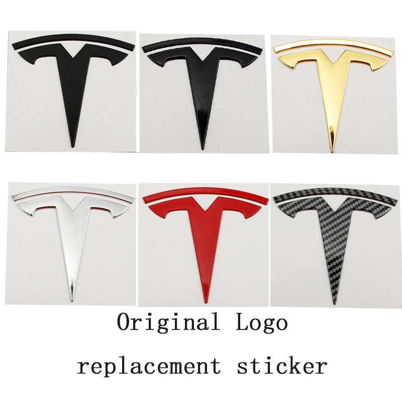 Auto Original Logo Ersetzen Aufkleber Für Tesla Modell 3 Vorderseite Rückseite Stamm T Logo Abdeckung Abzeichen Emblem Metall Aufkleber Aufkleber zubehör