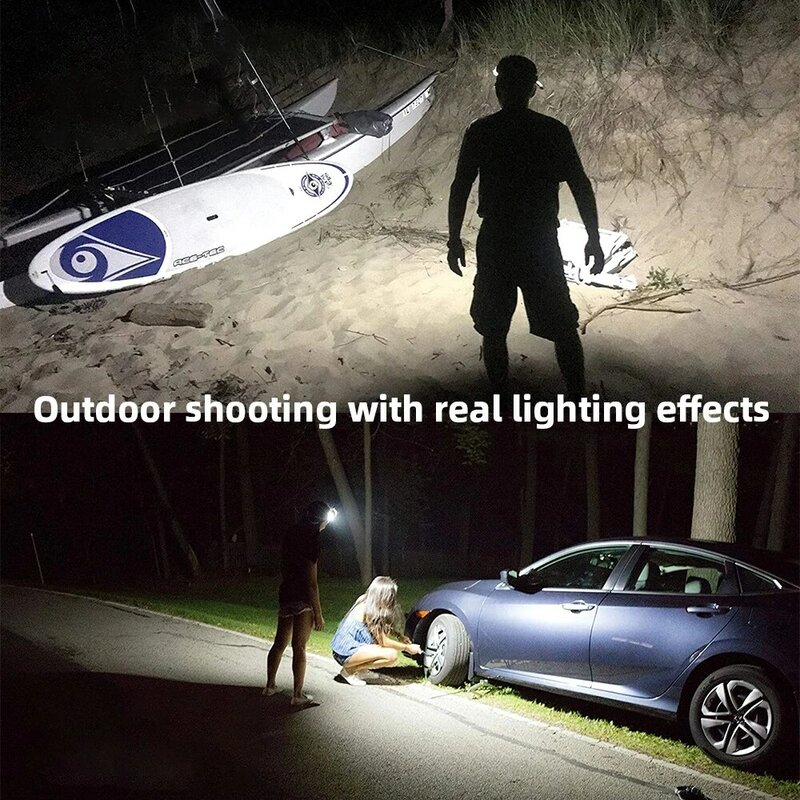5 LED + COB ไฟหน้าตกปลาไฟหน้า USB ชาร์จไฟ Super Bright สีแดงและไฟสีฟ้า Camping Hiking แบบพกพาแสง