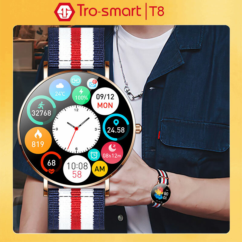 Reloj Digital de nailon para hombre y mujer, pulsera electrónica LED para Fitness, Trosmart T8