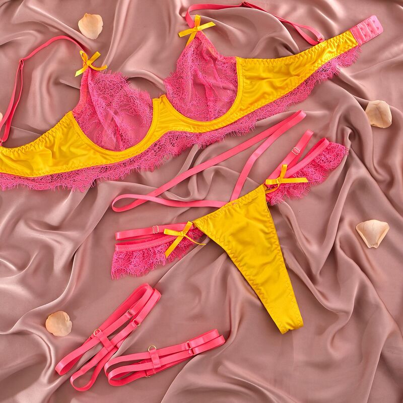 Trzyczęściowy garnitur mody seksowny kolor szwów koronki projekt zabawy garnitur uroczy seksowny styl pokusa kolor odblaskowy