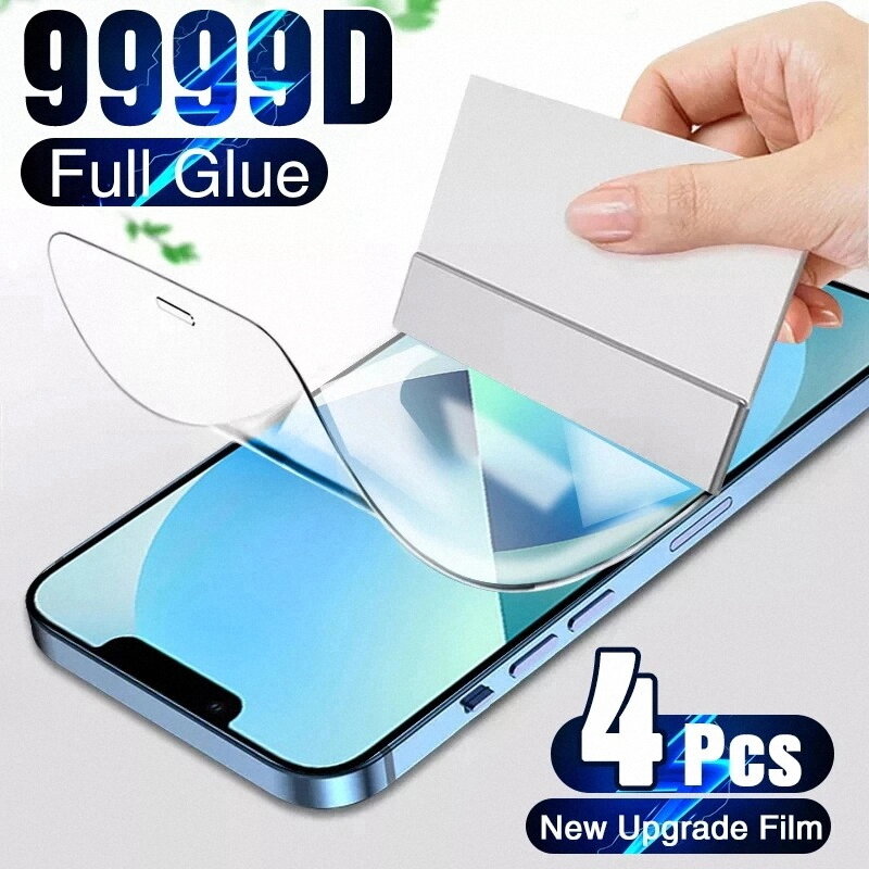 4PCS Full Cover Hydrogel Film On The For iPhone 13 12 14 For iPhone X XS XR XS MAX 6 7 8 Plus 11 12 13 Pro Max Screen Protector