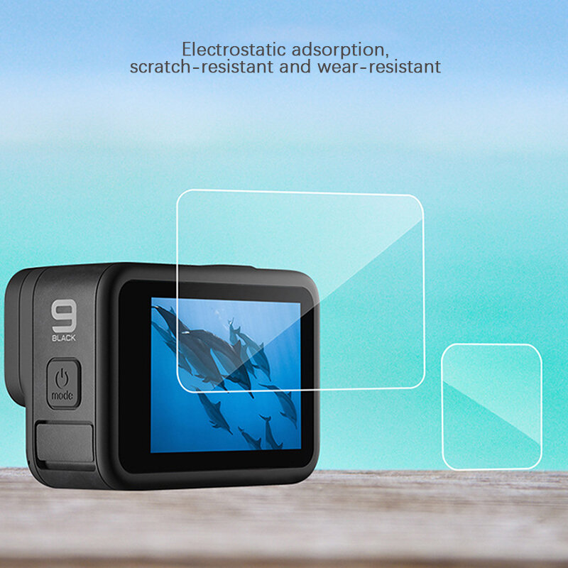 Go Pro 10-funda protectora de pantalla de vidrio templado para Gopro Hero 10, película protectora de lente negra, accesorios de Gopro10