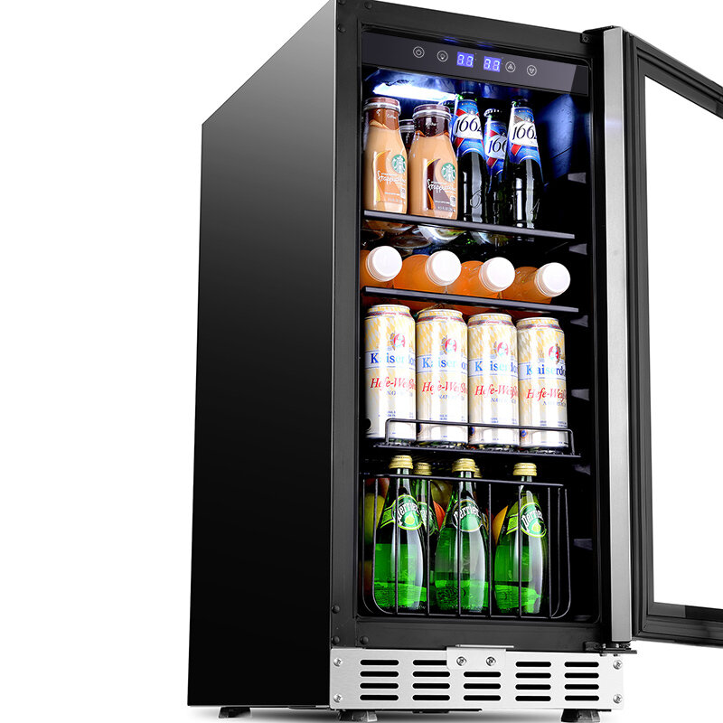 Odino cor preta quadrado refrigerador de vinho elétrico de aço inoxidável pequeno refrigerador de vinho